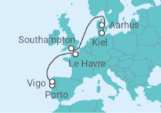 Itinerário do Cruzeiro Espanha, França, Reino Unido, Dinamarca TI - Costa Cruzeiros
