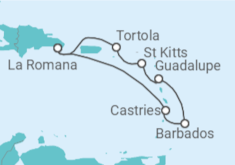 Itinerário do Cruzeiro Santa Lúcia, Barbados, Guadalupe, São Cristóvão E Neves, Ilhas Virgens Britânicas TI - Costa Cruzeiros