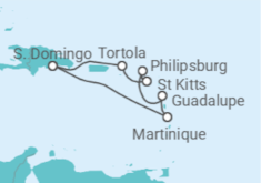 Itinerário do Cruzeiro Sint Maarten, São Cristóvão E Neves, Ilhas Virgens Britânicas, República Dominicana, Martinique TI - Costa Cruzeiros