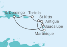 Itinerário do Cruzeiro Guadalupe, Martinique, São Cristóvão E Neves, Antígua E Barbuda, Ilhas Virgens Britânicas TI - Costa Cruzeiros