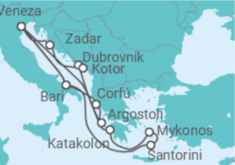 Itinerário do Cruzeiro Itália, Grécia, Croácia, Montenegro - Costa Cruzeiros