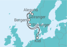 Itinerário do Cruzeiro Noruega - AIDA