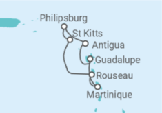 Itinerário do Cruzeiro Guadalupe, Antígua E Barbuda, Sint Maarten, São Cristóvão E Neves - MSC Cruzeiros