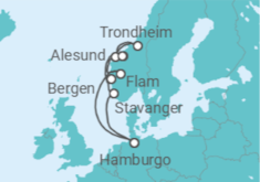 Itinerário do Cruzeiro Noruega - AIDA