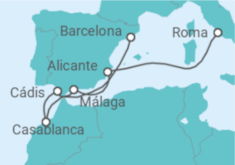 Itinerário do Cruzeiro Magnifico Mediterrâneo e Atlântico - MSC Cruzeiros