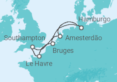 Itinerário do Cruzeiro Reino Unido, França, Bélgica, Holanda TI - MSC Cruzeiros