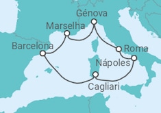 Itinerário do Cruzeiro Brilho Mediterrâneo 2027 - Costa Cruzeiros
