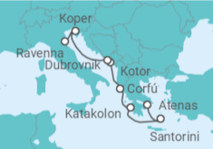 Itinerário do Cruzeiro Grécia, Montenegro, Croácia, Eslovénia - NCL Norwegian Cruise Line