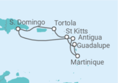 Itinerário do Cruzeiro São Cristóvão E Neves, Ilhas Virgens Britânicas, República Dominicana, Antígua E Barbuda, Mart... TI - Costa Cruzeiros
