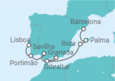 Itinerário do Cruzeiro De Lisboa a Barcelona - NCL Norwegian Cruise Line