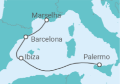 Itinerário do Cruzeiro Espanha TI - Costa Cruzeiros