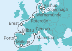Itinerário do Cruzeiro Dinamarca, Alemanha, Holanda, França, Espanha, Portugal - MSC Cruzeiros