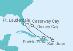 Itinerário do Cruzeiro Porto Rico - Disney Cruise Line