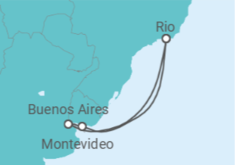 Itinerário do Cruzeiro Uruguai, Argentina - MSC Cruzeiros