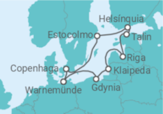 Itinerário do Cruzeiro Dinamarca, Alemanha, Polónia, Lituânia, Letónia, Estónia, Finlândia, Suécia - MSC Cruzeiros