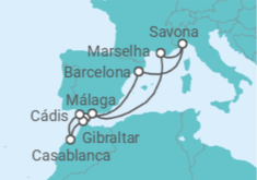 Itinerário do Cruzeiro Espanha, Gibraltar, Marrocos, França - Costa Cruzeiros