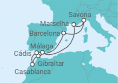 Itinerário do Cruzeiro Espanha, Gibraltar, Marrocos, França TI - Costa Cruzeiros