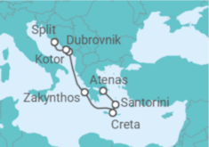 Itinerário do Cruzeiro Grécia, Montenegro, Croácia - Costa Cruzeiros