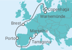 Itinerário do Cruzeiro Alemanha, França, Portugal, Espanha TI - MSC Cruzeiros