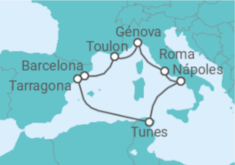 Itinerário do Cruzeiro Legado Mediterráneo - Corazul Cruceros