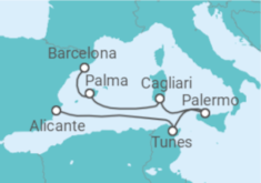Itinerário do Cruzeiro Tras las huellas del Mediterráneo TI - Corazul Cruceros