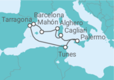 Itinerário do Cruzeiro Tesouros do Mediterrâneo TI - Corazul Cruceros