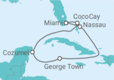Itinerário do Cruzeiro Cores das Caraíbas TI + Voo + Hotel - Celebrity Cruises