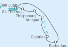 Itinerário do Cruzeiro Porto Rico, Ilhas Virgens Americanas, Sint Maarten, Antígua E Barbuda, Santa Lúcia - Princess Cruises