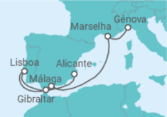 Itinerário do Cruzeiro França, Espanha, Gibraltar, Portugal - MSC Cruzeiros