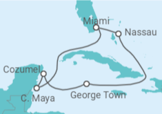 Itinerário do Cruzeiro Bahamas, Ilhas Caimão, México TI - Celebrity Cruises