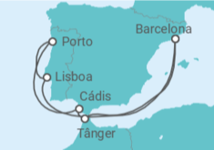 Itinerário do Cruzeiro Portugal, Espanha, Marrocos TI - Celebrity Cruises