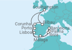 Itinerário do Cruzeiro Portugal, Espanha TI - Celebrity Cruises