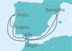 Itinerário do Cruzeiro Espanha, Portugal, Marrocos TI - Celebrity Cruises