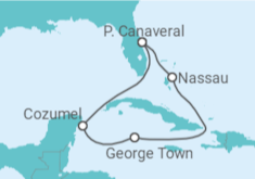 Itinerário do Cruzeiro Bahamas, Ilhas Caimão, México TI - Celebrity Cruises