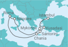 Itinerário do Cruzeiro Grécia, Turquia, Itália TI - Celebrity Cruises