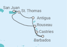 Itinerário do Cruzeiro Barbados, Santa Lúcia, Antígua E Barbuda, Ilhas Virgens Americanas TI - Celebrity Cruises