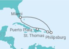 Itinerário do Cruzeiro Sint Maarten, Ilhas Virgens Americanas TI - Celebrity Cruises