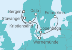 Itinerário do Cruzeiro Dinamarca, Alemanha, Noruega TI - MSC Cruzeiros