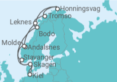 Itinerário do Cruzeiro Noruega TI - AIDA