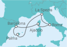 Itinerário do Cruzeiro Espanha, Itália, França TI - AIDA