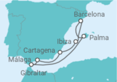 Itinerário do Cruzeiro Espanha, Gibraltar TI - AIDA