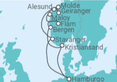 Itinerário do Cruzeiro Noruega TI - AIDA