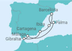 Itinerário do Cruzeiro Espanha, Gibraltar TI - AIDA