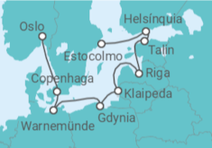 Itinerário do Cruzeiro Dinamarca, Alemanha, Polónia, Lituânia, Letónia, Estónia, Finlândia, Suécia - MSC Cruzeiros