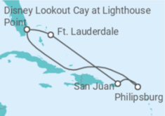 Itinerário do Cruzeiro Porto Rico, Sint Maarten - Disney Cruise Line