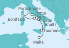 Itinerário do Cruzeiro Itália, França - Seadream Yacht Club