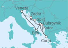 Itinerário do Cruzeiro Croácia, Grécia, Montenegro, Itália - Costa Cruzeiros