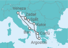 Itinerário do Cruzeiro Itália, Grécia, Montenegro, Croácia - Costa Cruzeiros