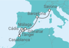 Itinerário do Cruzeiro Espanha, Gibraltar, Marrocos - Costa Cruzeiros