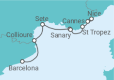 Itinerário do Cruzeiro França - Seadream Yacht Club